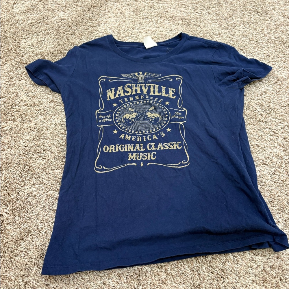 Nashville Classic Music Navy Blue Women's Top